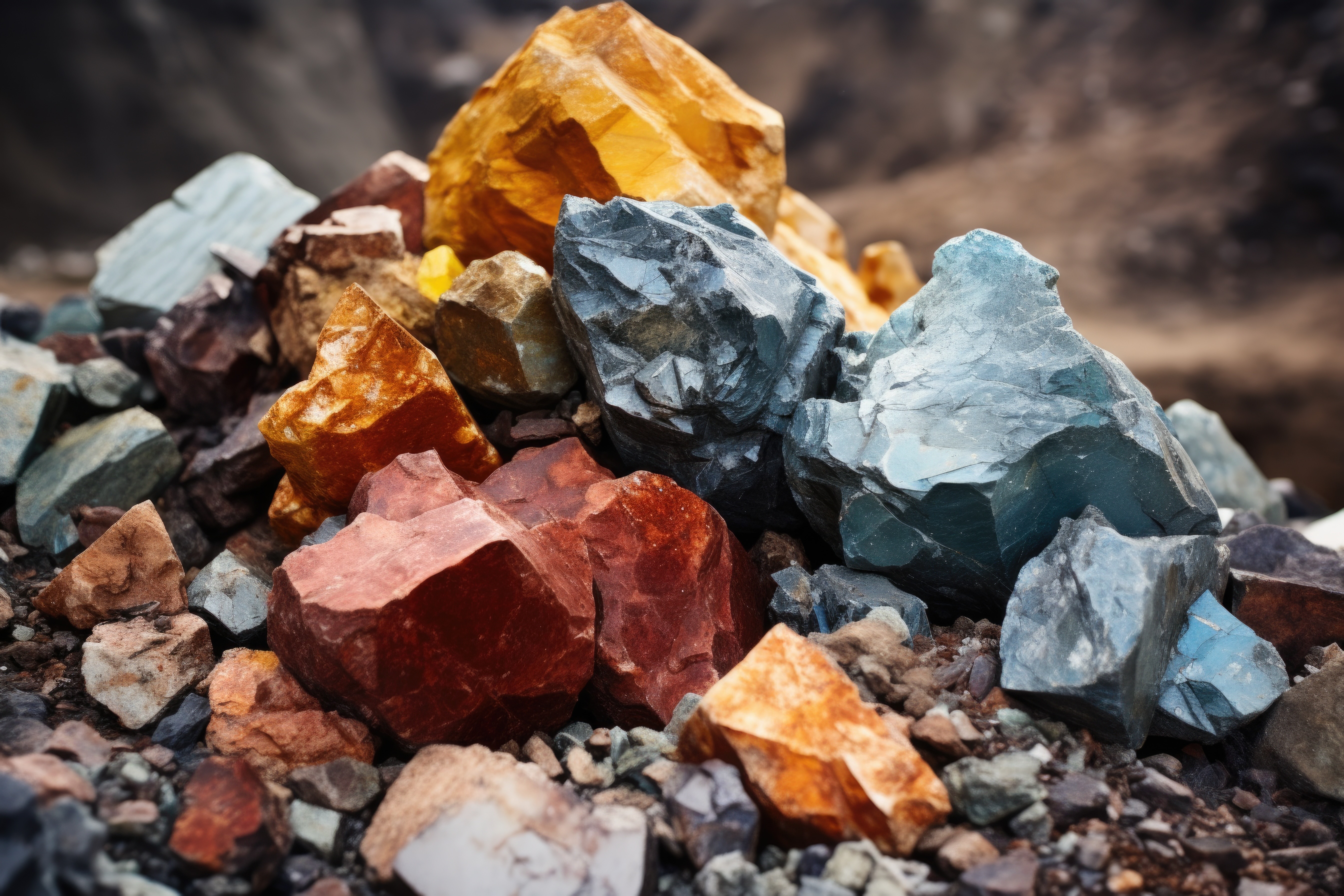 A bunch of different minerals of different rocks.